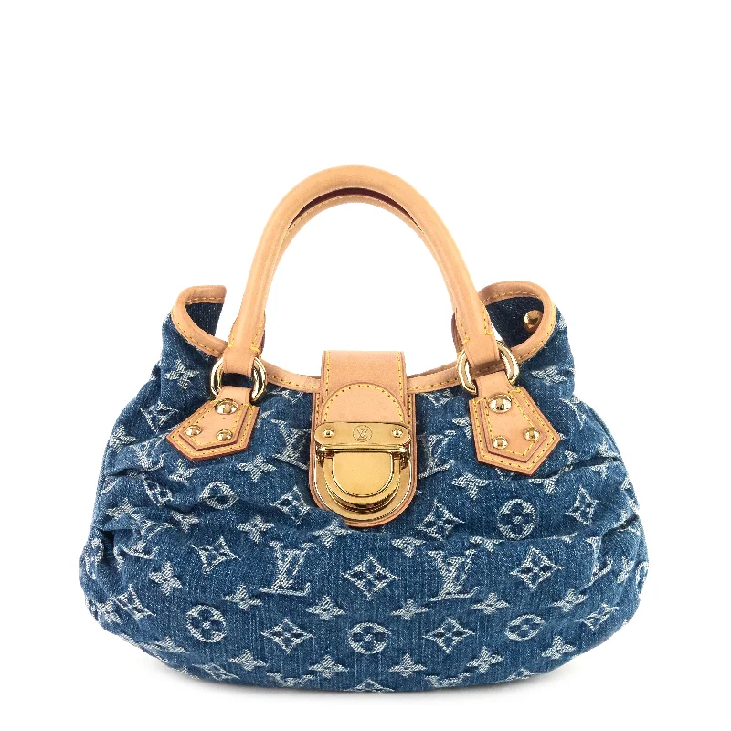 Pleaty Monogram Denim Bag