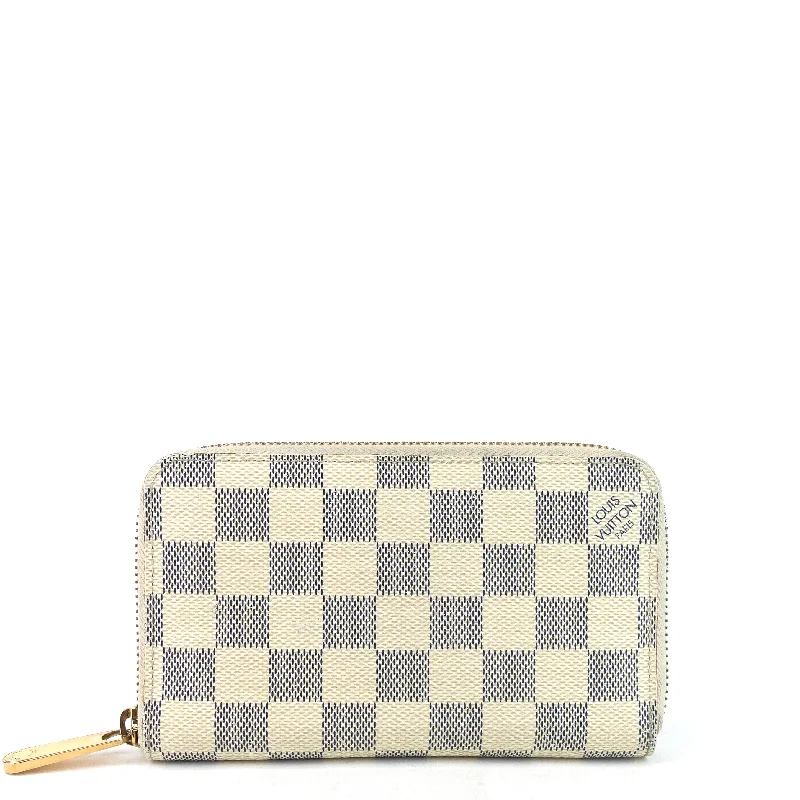 Zippy Compact Damier Azur Canvas Wallet