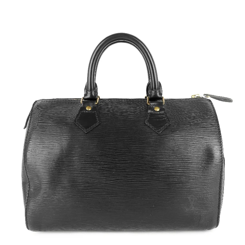 Speedy 25 Black Epi Leather Bag