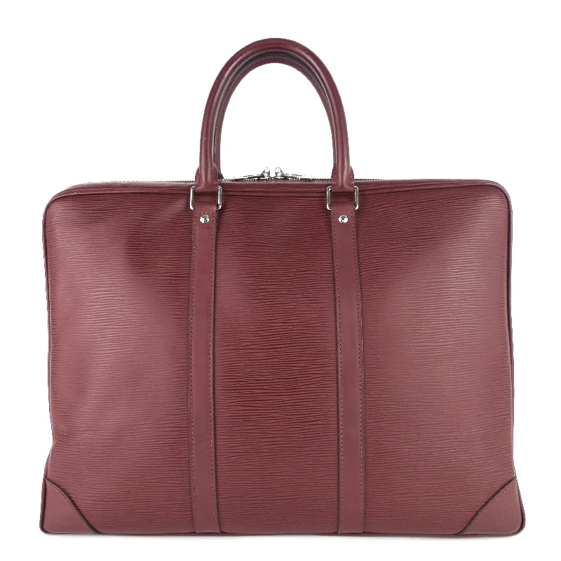 Porte-Documents Voyage Burgundy Epi Leather Briefcase Bag