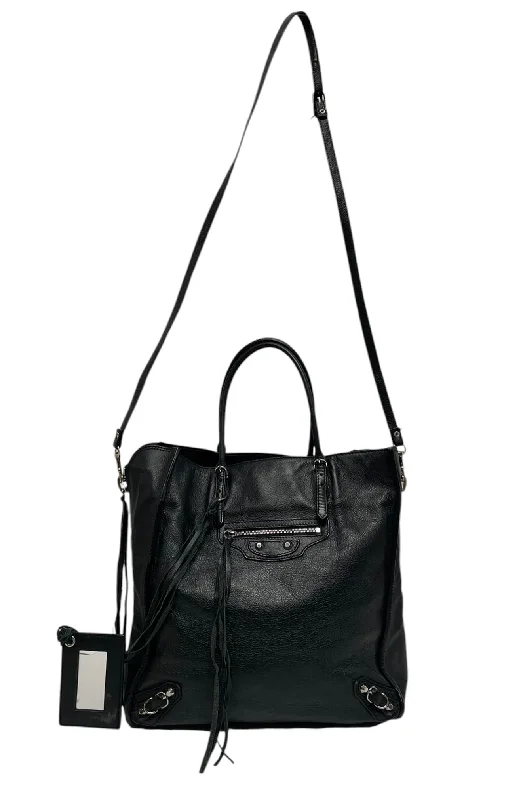 BALENCIAGA/Tote Bag/Leather/BLK/CLASSIC BAG WIT TASSLE