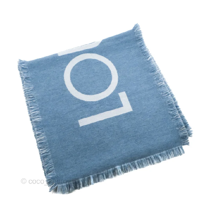 Louis Vuitton Cashmere Fringes Scarf Denim Blue