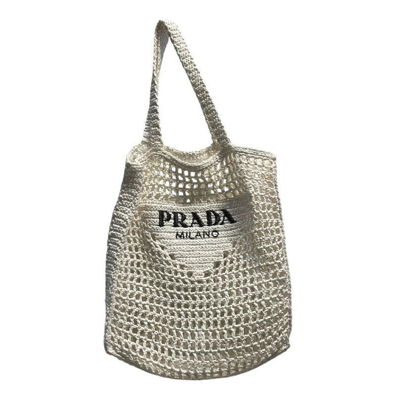 PRADA/Tote Bag/WHT/Crochet