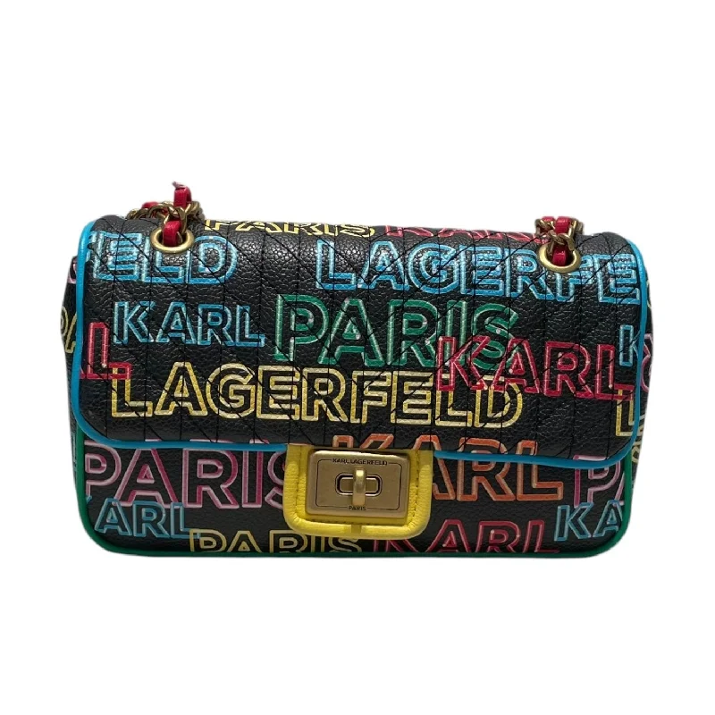 KARL LAGERFELD/Hand Bag/Monogram/Leather/BLK/neon agyness