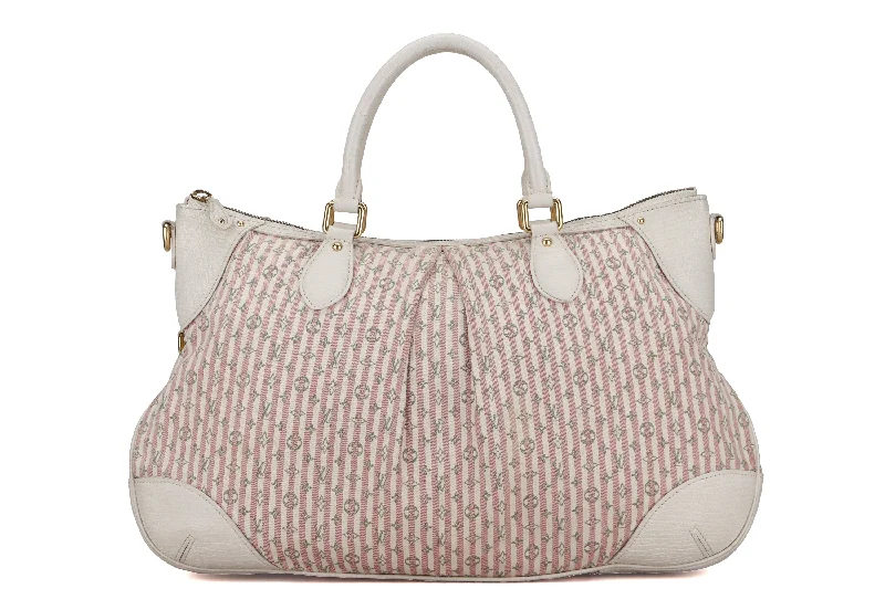 LOUIS VUITTON MINI LIN PINK CANVAS TWO WAY USE SHOULDER BAG, WITH STRAP & DUST COVER