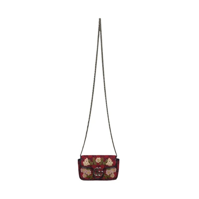 GUCCI/Cross Body Bag/Monogram/RED/Floral Emroidery Bag