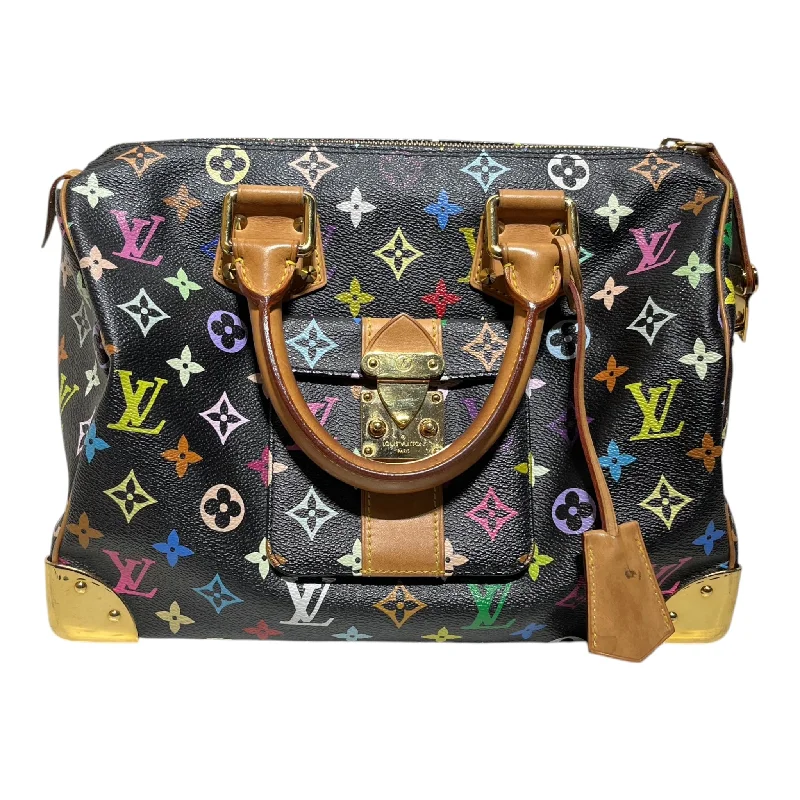 LOUIS VUITTON/Hand Bag/Monogram/Leather/BLK/Louis Vuitton Black Spike Bag