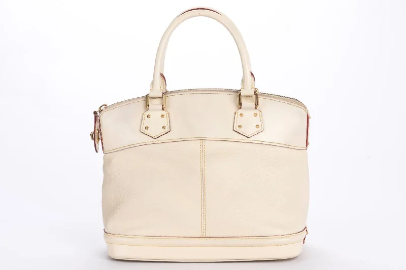 Louis Vuitton Lockit Suhaili (M91887), Leather, Beige Color, PM Size, with Gold Hardware, Lock & Keys, no Dust Cover