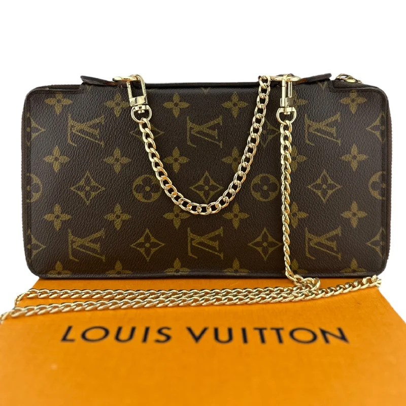 LOUIS VUITTTON Monogram Eclipse XL Top Handle Zip Organizer with added Rings and Crossbody Chain