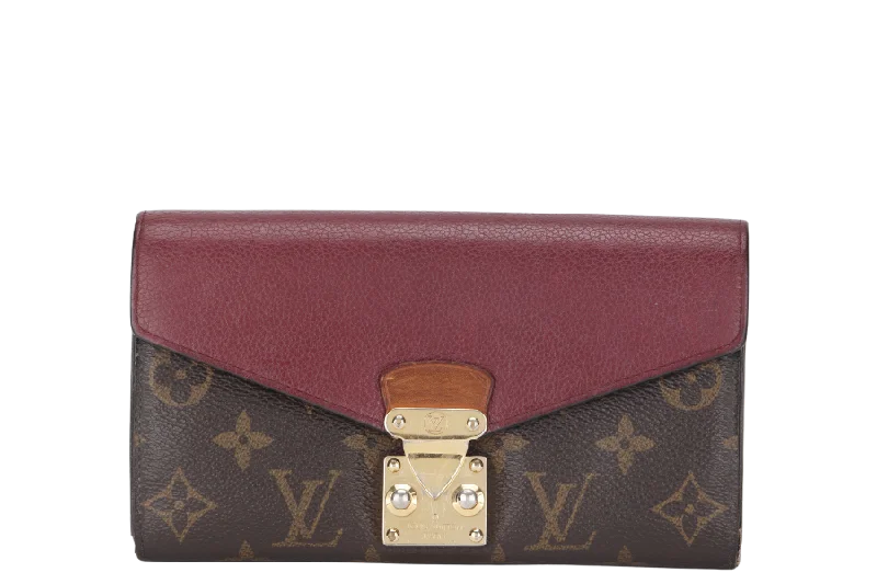 LOUIS VUITTON PORTEFEUILLE PALLAS MONOGRAM CANVAS LONG WALLET GOLD HARDWARE, NO DUST COVER