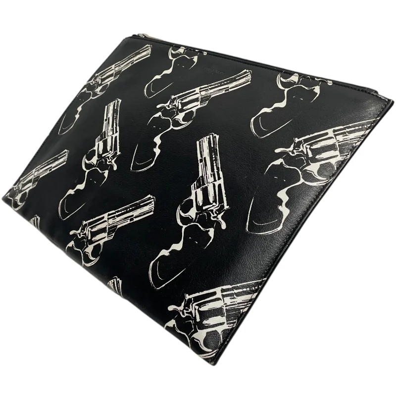 SAINT LAURENT/Clutch Bag/All Over Print/Leather/BLK/Gun Print