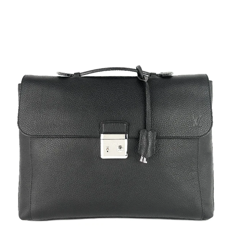 Serviette Dorian Taurillon Leather Briefcase Bag