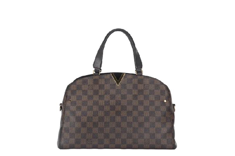 LOUIS VUITTON KENSINGTON BOWLING BAG (N41505) MM DAMIER EBENE GOLD HARDWARE WITH DUST COVER AND BOX