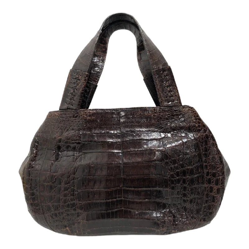 NANCY GONZALEZ/Hand Bag/Animal Pattern/BRW/GENUINE CROCODILE