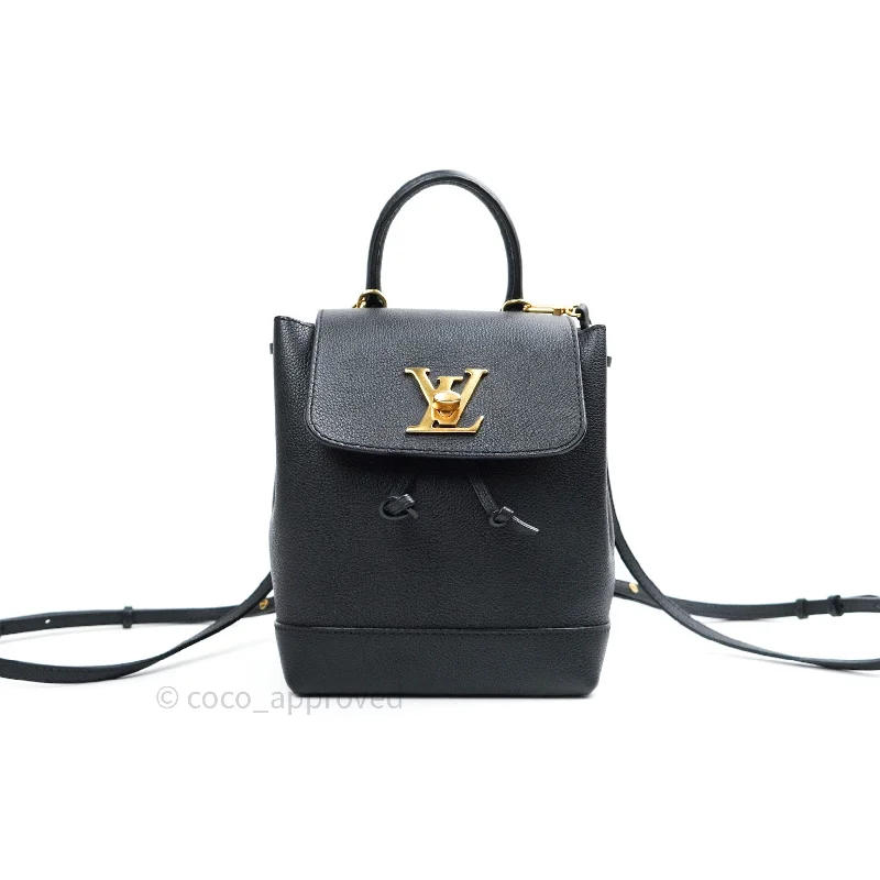 Louis Vuitton Lockme Mini Backpack Black Gold Hardware