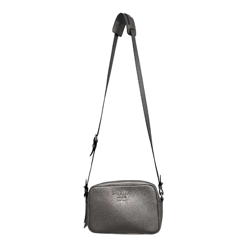 PRADA/Cross Body Bag/OS/Leather/SLV/SILVER SAFFIANO LEATHER