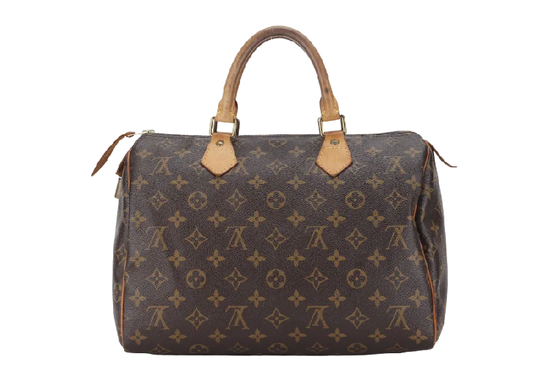 LOUIS VUITTON SPEEDY 30 MONOGRAM CANVAS GOLD HARDWARE WITH PADLOCK, NO KEYS & DUST COVER