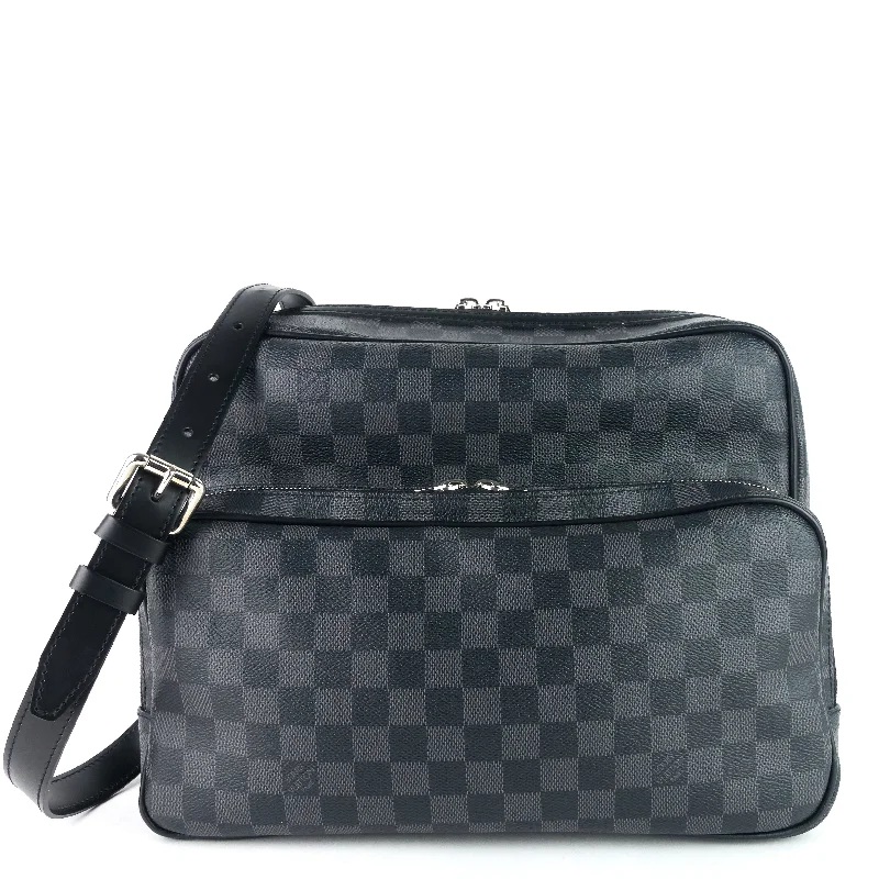 Leoh Damier Graphite Canvas Messenger Bag