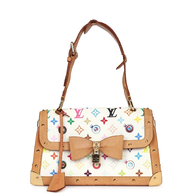 Vintage Louis Vuitton x Takashi Murakami Eye Need You Bag White Multicolored Gold Hardware