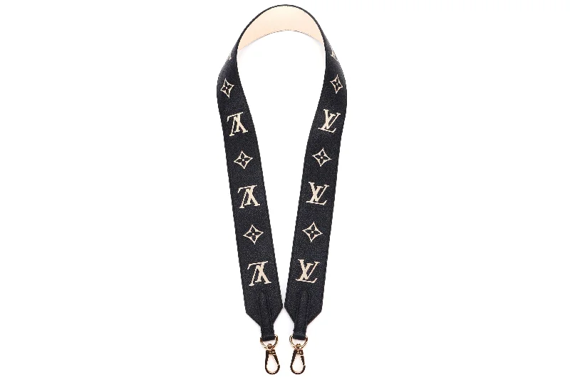 LOUIS VUITTON TAURILON LEATHER BLACK MONOGRAM EMBOSSED SHOULDER STRAP (SF 2223) GOLD HARDWARE, NO DUST COVER