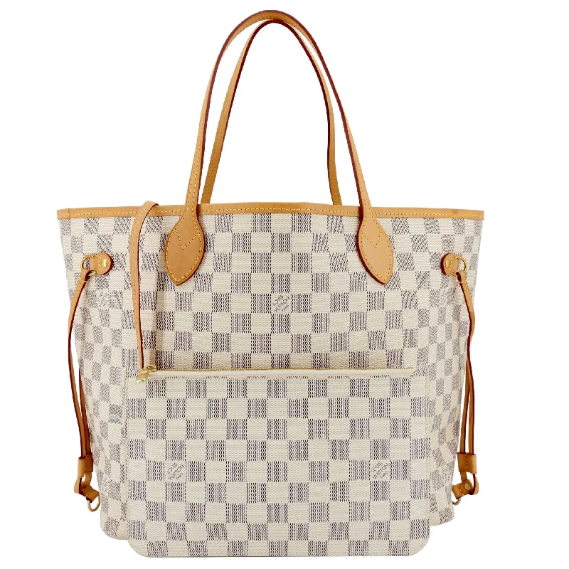 Neverfull MM Damier Azur Canvas with Pouch