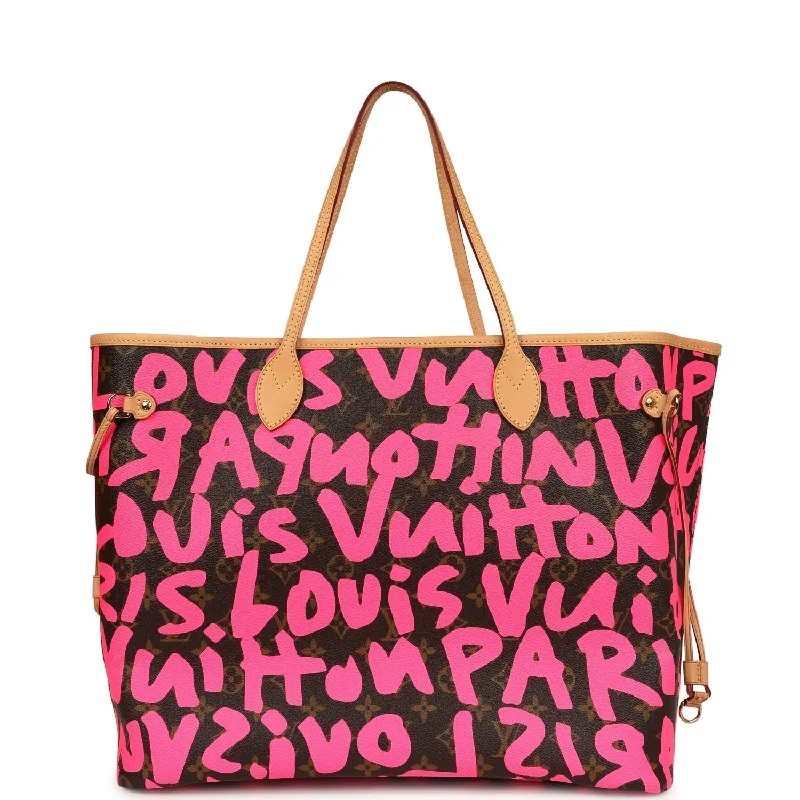 Pre-owned Louis Vuitton X Stephen Sprouse Neverfull GM Fuchsia Pink Monogram Graffiti