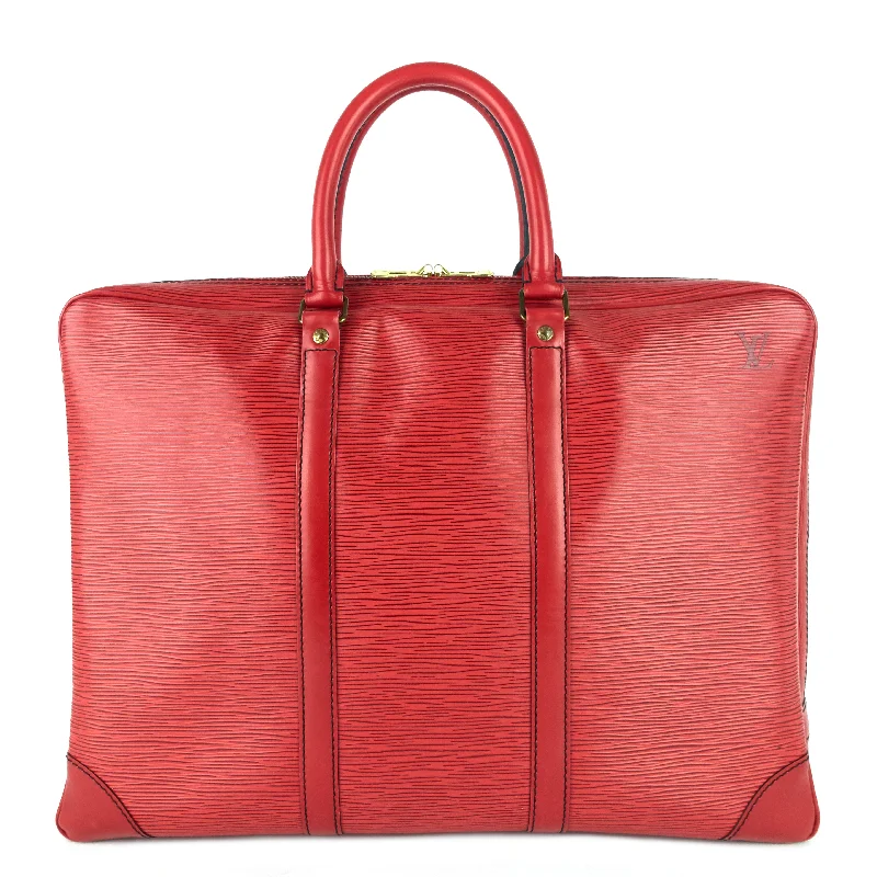 Porte-Documents Voyage Red Epi Leather Briefcase Bag