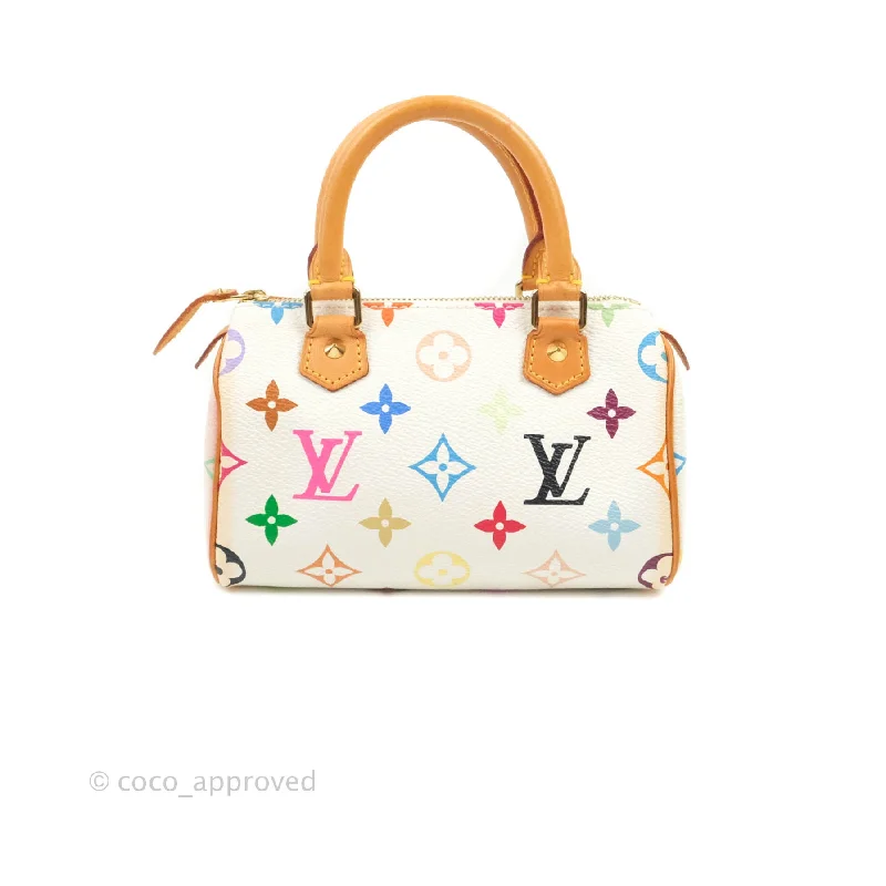 Louis Vuitton x Takashi Murakami Monogram Nano Speedy White Rainbow