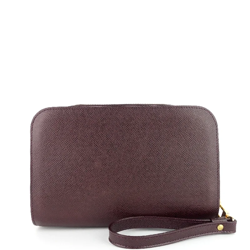 Pochette Baikal Acajou Taiga Leather Bag