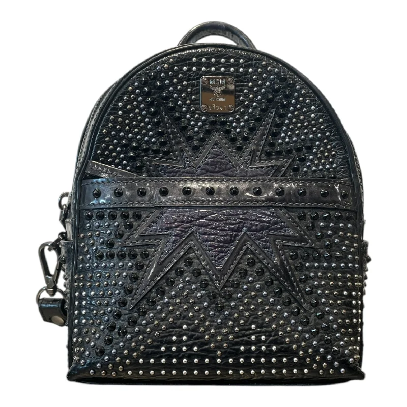 MCM/Backpack/BLK/STUDDED MINI BACKPACK