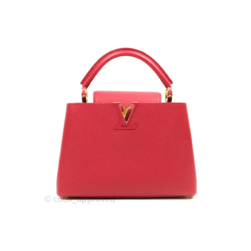 Louis Vuitton Taurillon Capucines BB Red Gold Hardware