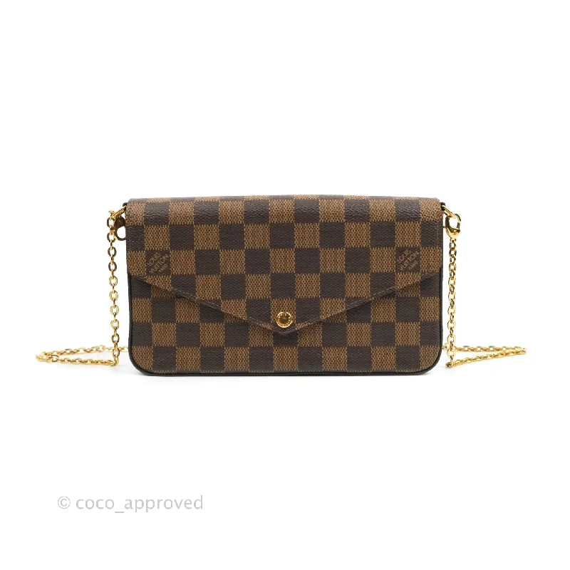 Louis Vuitton Damier Ebene Pochette Felicie Chain Wallet