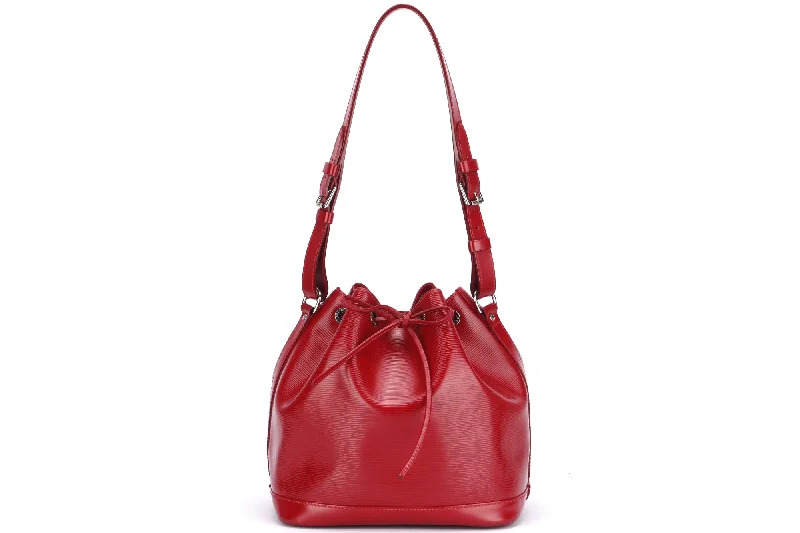 Louis Vuitton Petit Néonoé Red Epi Leather Bucket Bag (TJ1183), Silver Hardware, with Dust Cover