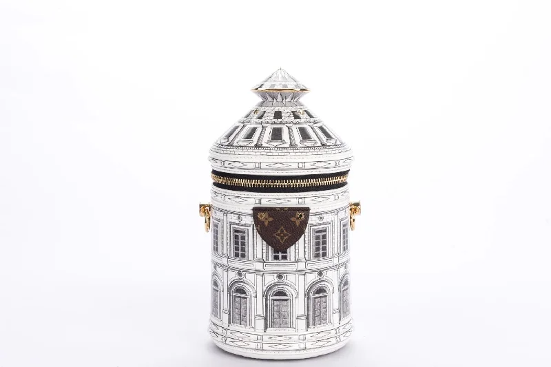 Louis Vuitton Fornasetti Cannes Vase Architettura Handbag (M59143), Gold Hardware, with Strap, Gold Chain, Lock, Keys, Dust Cover & Box