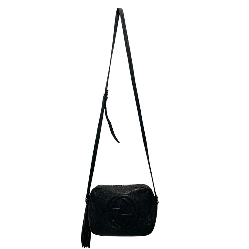 GUCCI/Cross Body Bag/Leather/BLK/Soho Calfskin Disco