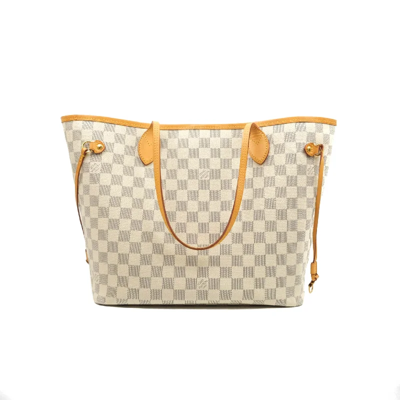 LV Neverfull MM Damier Azur Canvas Tote Bag