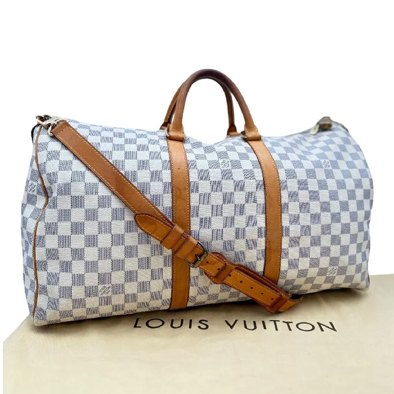 LOUIS VUITTON Damier Azur Keepall 50 with Strap