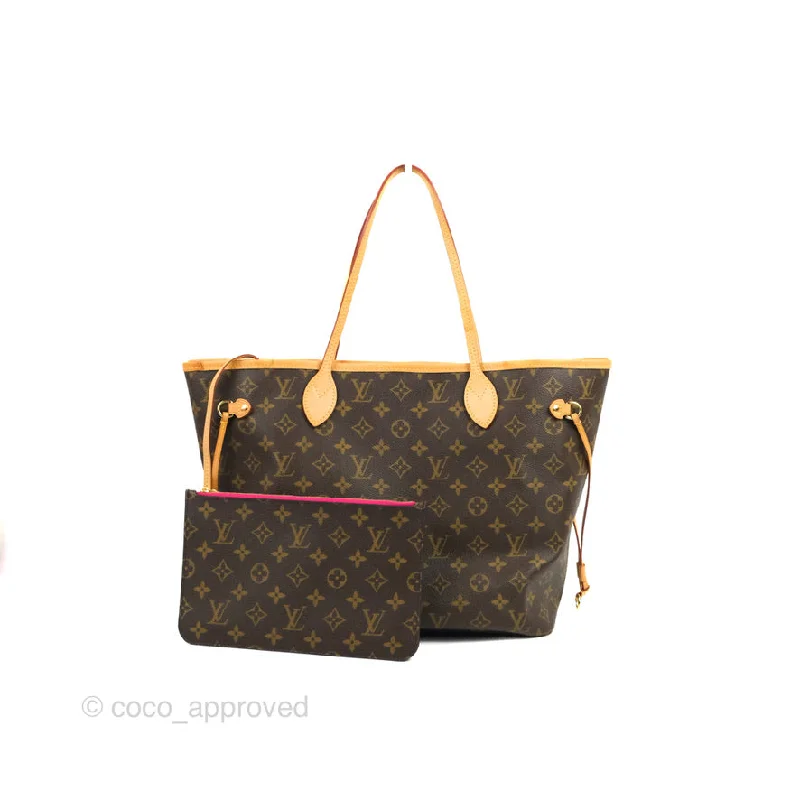 Louis Vuitton Neverfull MM Tote Bag Monogram Canvas Fuchsia